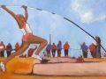 This is an image of a painting by Braden Hollis made in 2022 titled: Pole Vaulting.