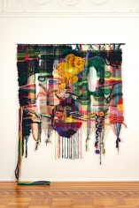 Terri Friedman "The island where it all works out", 2018 Wool, cotton, jute, hemp, acrylic, metallic fibers ​85 x 75 inches