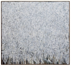 Zachary Armstrong "All white painting Noah", 2019 Oil and encaustic on linen in artist frame ​82 x 92 inches