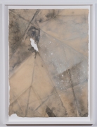 Martha Tuttle, "Rupture Drawing (1)", 2015 Indigo, clay, and iron on paper, 30 by 22 inches, 33 1/4 by 25 3/4 inches (Framed)