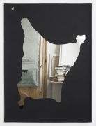 Luca Dellaverson, "Untitled", 2014, Gesso on epoxy resin with mirrored glass and wood support, 40 inches by 30 inches