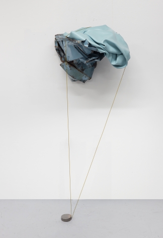 Sculpture by Kennedy Yanko titled "Pleasure Page" and made in 2021. The sculpture consists of paint skin, metal, and painted wire.