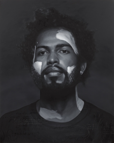 This is an image of a painting by Kohshin Finley made in 2018 titled "E.J.".
