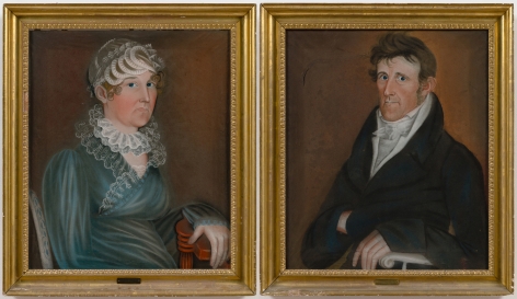 This is an image of an artwork by William M.S. Doyle from circa 1818 titled: A Pair of Portraits of Sarah and Robert Dean.